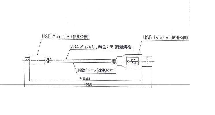 USB连接器A、B头结构图